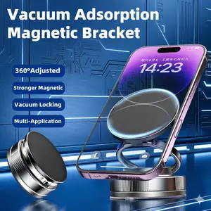 360° Magnetic Vacuum Phone Holder - Strong Suction for Rough & Smooth Surfaces, Adjustable Hands-Free Car Mount for All Smartphones & Dashboards