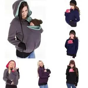 Autumn and Winter Detachable Three-in-One Multi-Functional Kangaroo Mom Hoodie Jacket for Women's Baby Carrying