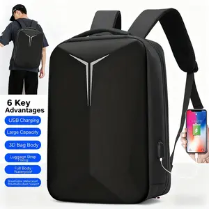 Hard Shell Gaming Laptop Backpack for Men, Anti-Theft Business Backpack with USB Charging Port, Fits 15.6 Inch Notebook for Work & Travel