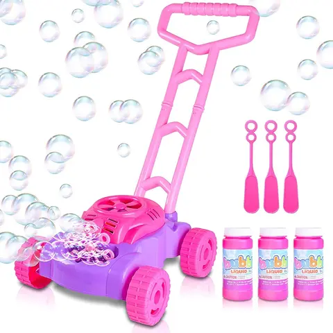 ArtCreativity Manual Plastic Outdoor Bubble Maker - Toddler Unisex Toy with Sound Gears, Sound Effects, 3 Bubble Solution Refills, Kids Toys, Kid Girl Gifts