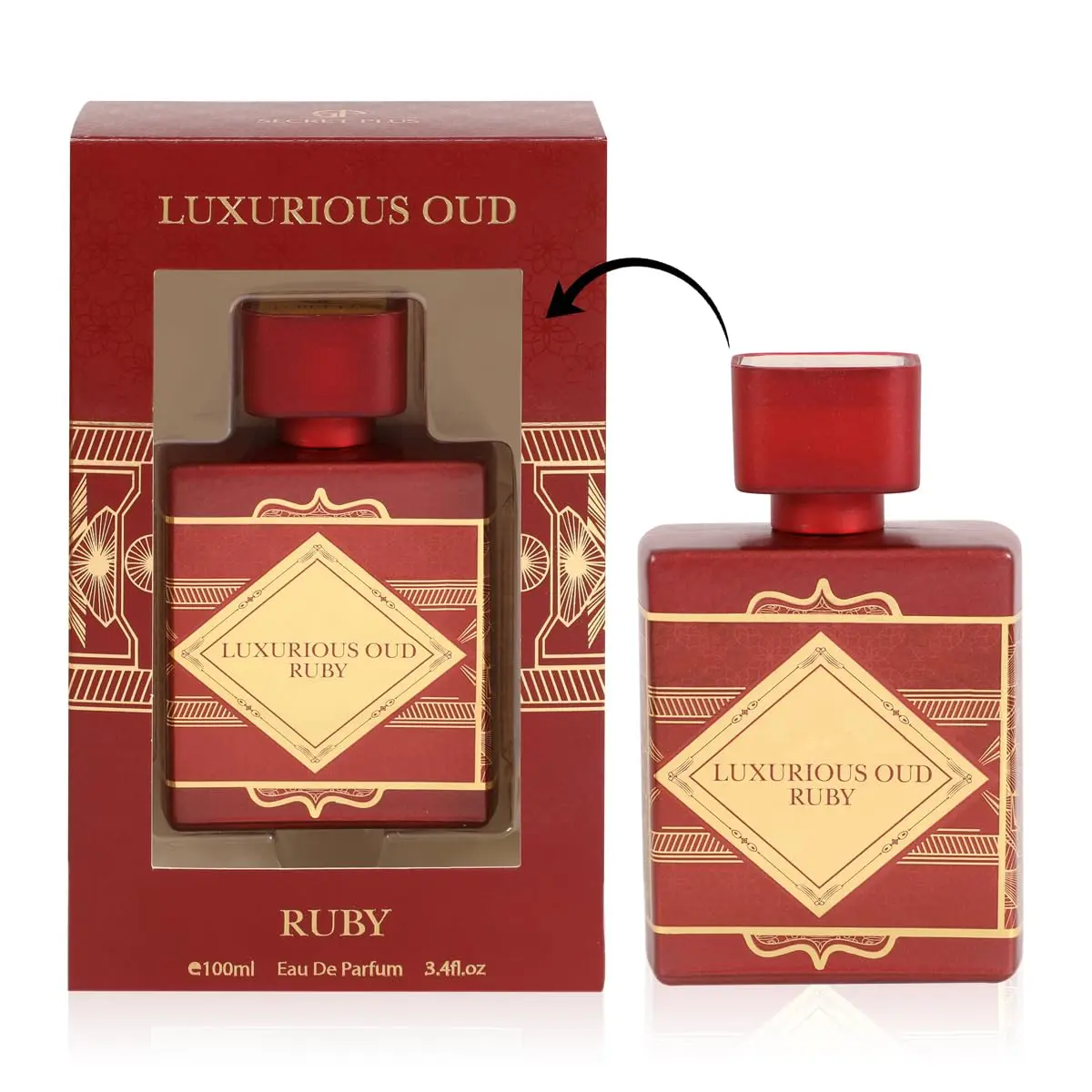 LUXURIOUS OUD RUBY  Unisex Fragrance 100ml Eau de Parfum, Woody Floral Fragrance with Apple, Rose for Men and Women