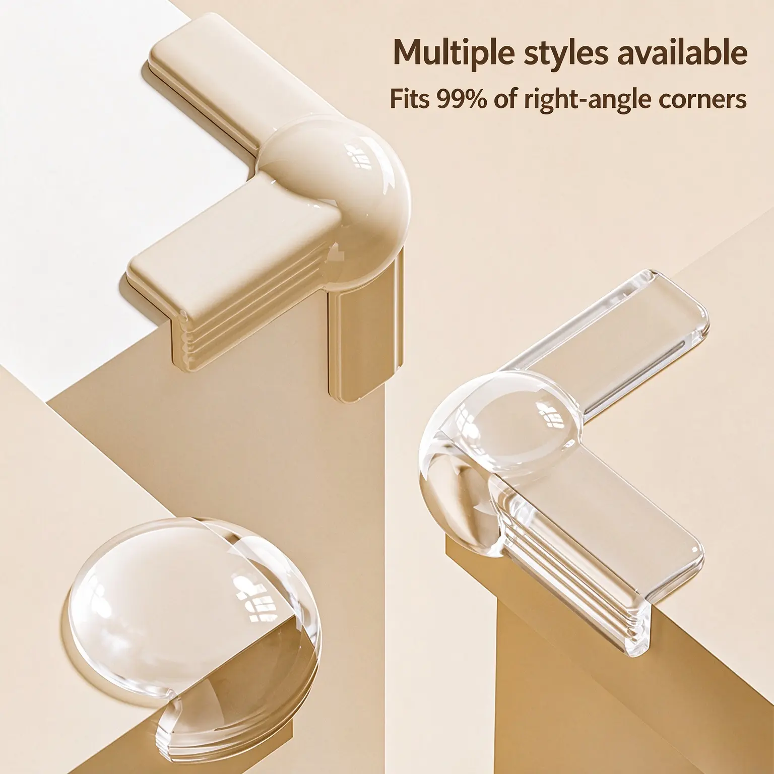 Corner Protectors, Transparent Silicone, Soft Anti-Collision Safety Guards for Table and Cabinet Edges, Large Airbag Design, T-Shape，8 Pieces