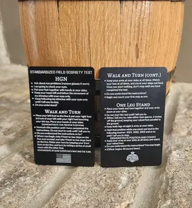 SFST Metal Card for Police Troopers Cops Sheriff. Field Sobriety test DUI reference