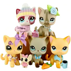 Pet Shop Shorthair Cat Indoor&outdoor Statue Collectable Mini Pet for Christmas Birthday Halloween Gift