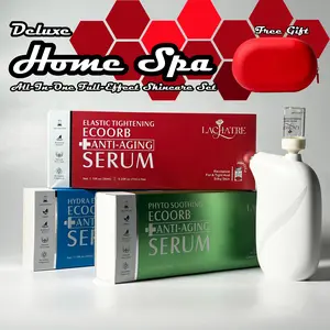LACHATRE: Home Spa Deluxe Set Combine with EcoOrb Anti-Aging Serum & Nano-Mist & Lac Nano Case with Niacinamide & Retinol & Centella Asiatica for Elasticity Enhancing Moisturizing Repairing Day and Night-time Skincare Beauty Bundle Kit SummerVibes