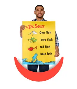 Dr. Seuss  One Fish, Two Fish Boo Book Cover Tunic - Costume - One Size