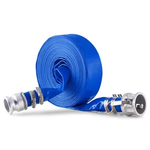 VEVOR Backwash Hose, 1.5 inx 50 ft, Blue High Quality PVC Hose, with Clamps, Camlock, Aluminum Fittings, Fit Various Pumps, for Sewage Treatment, Water Transportation and More Agricultural Purposes