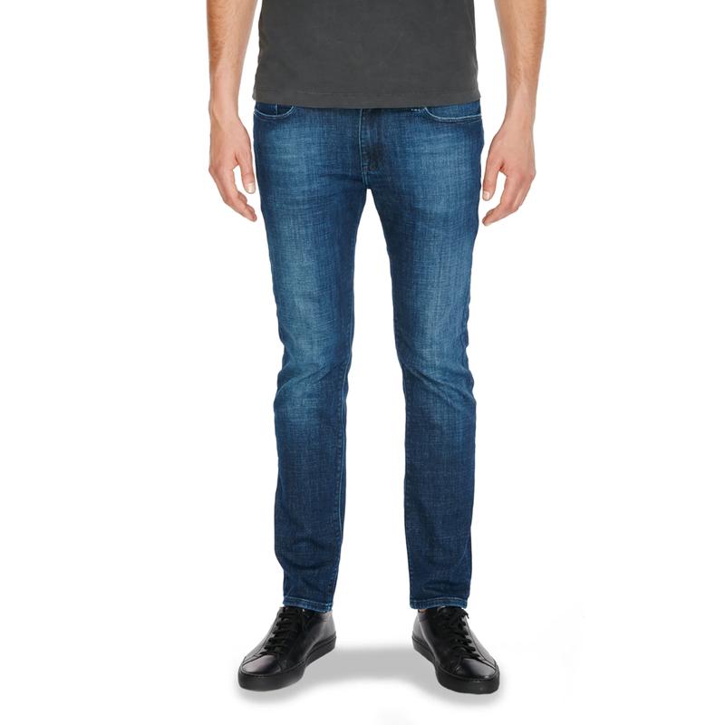 Mott & Bow Men's Classic Slim-Fit Denim Jeans - Menswear Casual Wear Pants, Mid-Rise Zip, Cotton Blend Denim with Dynamic Stretch Elastane, Anti-Flat-Butt Tech, Everyday Fit, 32X34