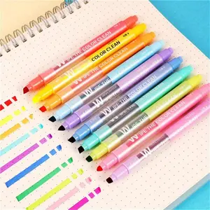 Erasable Highlighters, Double Head Smooth Writing, Assorted Colors, Chisel Tip, No Bleed, Ideal for Bibles, Journals, School Supplies, Dual Tip Highlighters