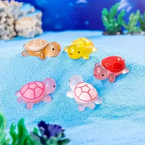 Scene decoration specific luminous turtle toy small ornament - mini color mixed color fish tank and desktop decoration small ornament.