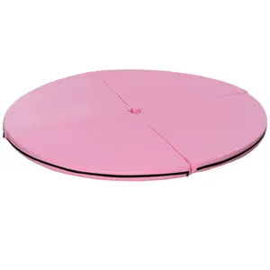 Foldable Pole Dance Crash Mat – Round, High-Density Foam PINK