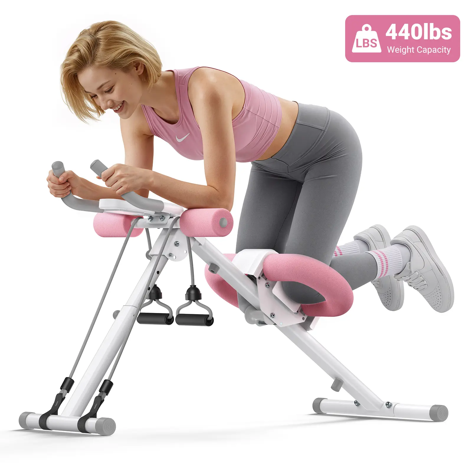 Merach Adjustable Ab Trainer Machine with LCD Monitor, 10-level adjustable resistance, Foldable Ab Exercise Machine for abs, Arm, Leg, Buttocks Shaper, Core & Ab Trainer at Home Gym for Women Summervibes