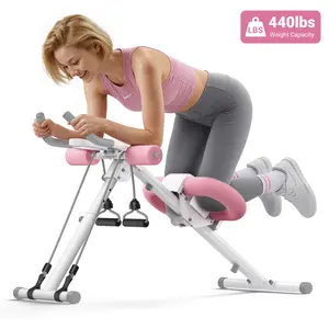 Merach Adjustable Ab Trainer Machine with LCD Monitor, 7-level adjustable resistance, Foldable Ab Exercise Machine for abs, Arm, Leg, Buttocks Shaper, Core & Ab Trainer at Home Gym for Women