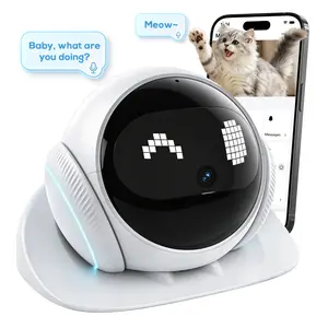 AI Pet Camera Robot, Wireless 1080P Smart Camera with App Control, Two-Way Audio, Auto Patrol, Dual-Band WiFi (2.4/5GHz), Rechargeable Battery for Home & Pet Monitoring