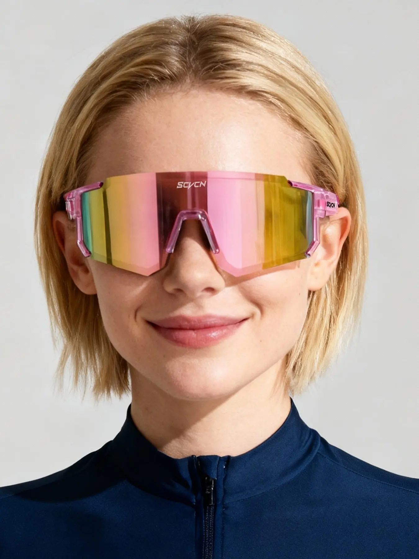 1pc SCVCN Fashion Women Trendy Sporty Sunglasses Outdoor Running Glasses Sports Glasses 1pc SCVCN Fashion Women Trendy Sporty Sunglasses Outdoor Running Glasses Sports Glasses