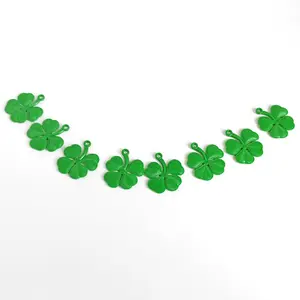 12/24/48pcs Lucky Mini Four-Leaf Clover Set, St Patrick's Day Festival Decorations, Party Hanging Ornaments, Wedding Holiday Gifts