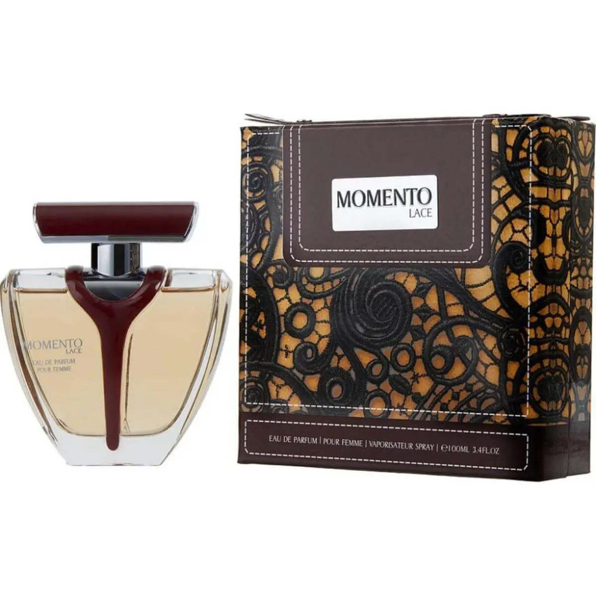 Armaf Momento Lace Women's Eau de Parfum (EDP) - 3.4 fl oz Floral Musk Fragrance with Peony Blend, New in Box, Attraction/Elegant/Flowers Women's Fragrance, Attraction Women's Fragrance