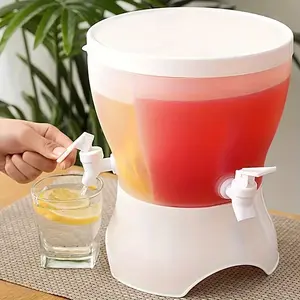 Rotatable Large Capacity Compartment Water Jug Beverage Bucket Refrigerator Triple Cold Drink Wine Barrel Sealed Storage Party Wedding Event
