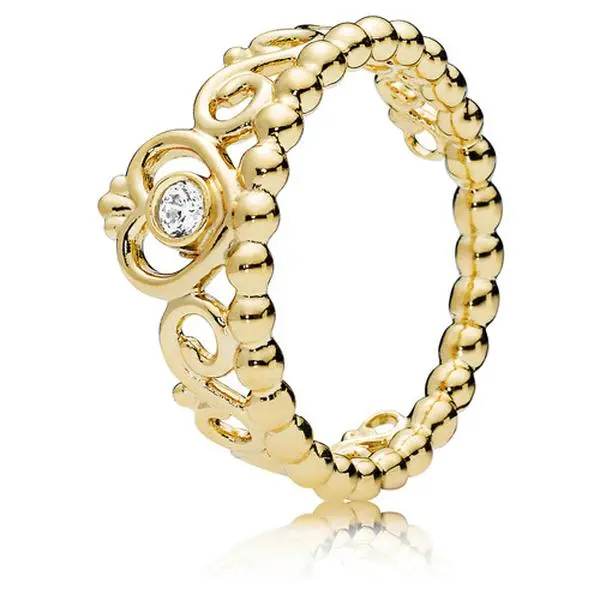 PANDORA Princess Tiara Crown Ring 167158CZ, Silver Fairy Tale Jewelry for Adults, Daily Wear with Heart Detail & Regal Look