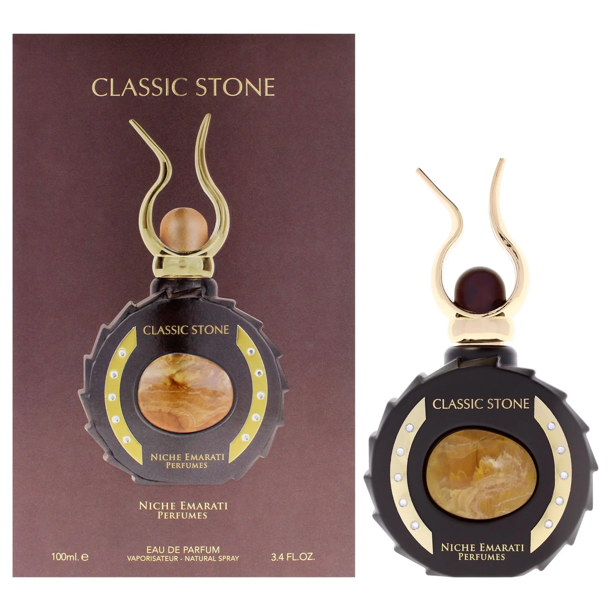 Lattafa Niche Emirati Classic Stone Unisex EDP Spray - 3.4 oz (100ml) Spray Bottle, Continuous Spray Bottle