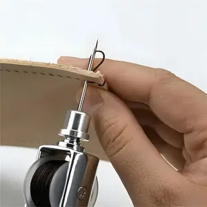 Professional Leather Sewing Awl Kit with Needles, 1 Set Leather Sewing Tool, DIY Craft Repair and Stitching Tool, Sewing Supplies – Easy to Use, for Thick Leather, Canvas, Saddles, Bags, Durable