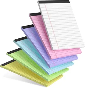 6pcs Small Note Pads 5x8 Notebook Colored Legal Pads Paper College Ruled Notepad Writing Pads 5 x 8 Perforated Narrow Ruled Pads of Paper (Multicolor)