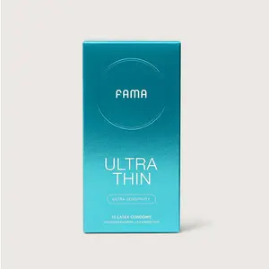 FAMA 0.04mm Ultra Thin Condoms, 36 Count, Natural Latex (25% Thinner), pH-Balanced & Hypoallergenic, Silicone Lubricated, Odorless, FDA-Cleared