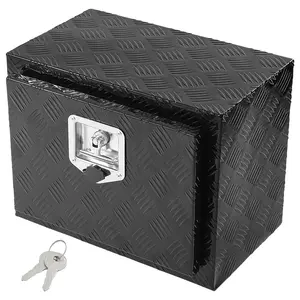 VEVOR Underbody Truck Box, 18" x 12" x 14" Pickup Storage Box, Heavy Duty Aluminum Diamond Plate Tool Box with Lock and Keys, Waterproof Trailer Storage Box with T-Handle Latch for Truck, Van, Traile