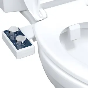 Bidet Attachment for Toilet, Toilet Seat Bidet, Dual Self-Cleaning and Retractable Nozzle, Pressure Control, Non-Electric Attachment for Rear Washing and Sanitizing