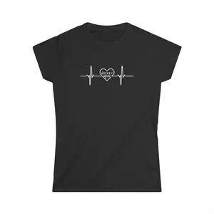 Hockey Mom Heartbeat Tee | Women’s Sports T-Shirt | Casual Hockey Fan Apparel