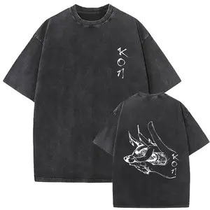 valentine shirts  Anime Chainsaw Man Vintage Washed T-shirt Hayakawa Aki Summon Kon Fox Devil Graphic T Shirts Men Women Casual Fashion T-shirts Menswear Top Tshirt Streetwear Shoe Shoe Wetsuit