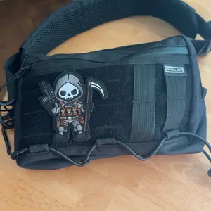 Cute Death Tactical Patch for Backpack Vest Jacket DIY Equipment, Embroidered Velcro Patch, Perfect for Bags Vests Jackets, Unique Skull Embroidery Design