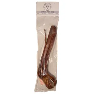 Air-Dried 14-16" Ostrich Foot Bone for Dogs | Natural Long Lasting Treat