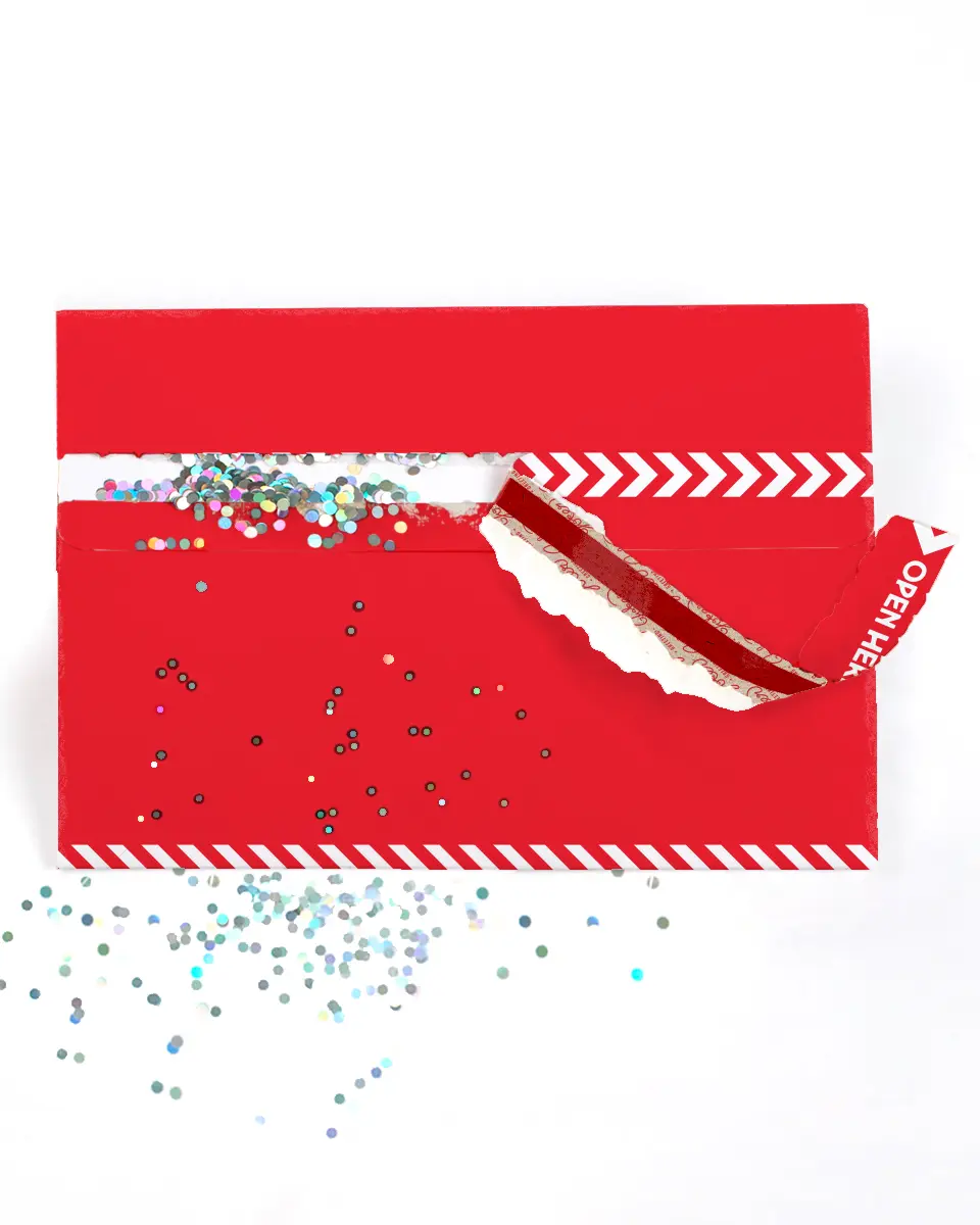 Red Glitter Trap Envelope (1-Pack)