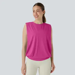 Halara Round Neck Ruched Cool Touch Yoga Tank Top-UPF50+ #SwimWeek