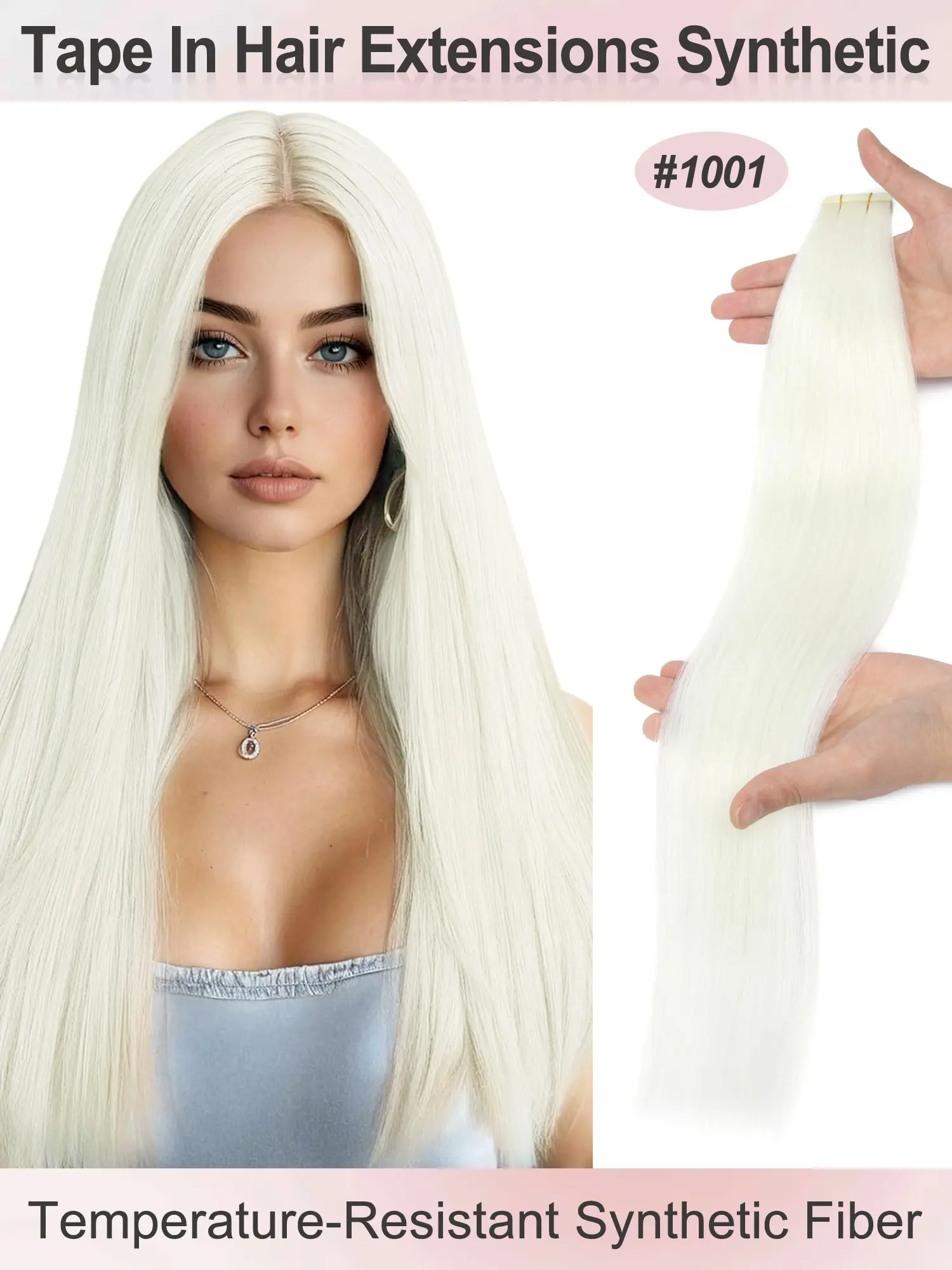 Synthetic Tape in Hair Extensions Straight Hair Tape ins Invisible Adhesive 20pcs/pack 20Iinch 50G Best Extensions Double Sided Adhesive Tape Hair Extensions Invisible Extension Hairpiece Invisible Hair Piece