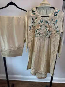 New 3pcs Silk Farshi shalwar Pakistani / Indian dress formal wear