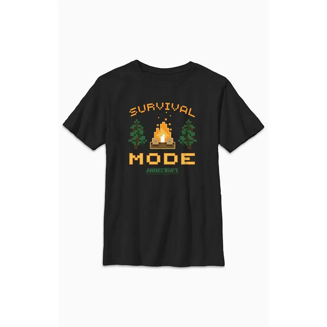PacSun Kids Minecraft Camp Fire Survival T-Shirt - Multicolor