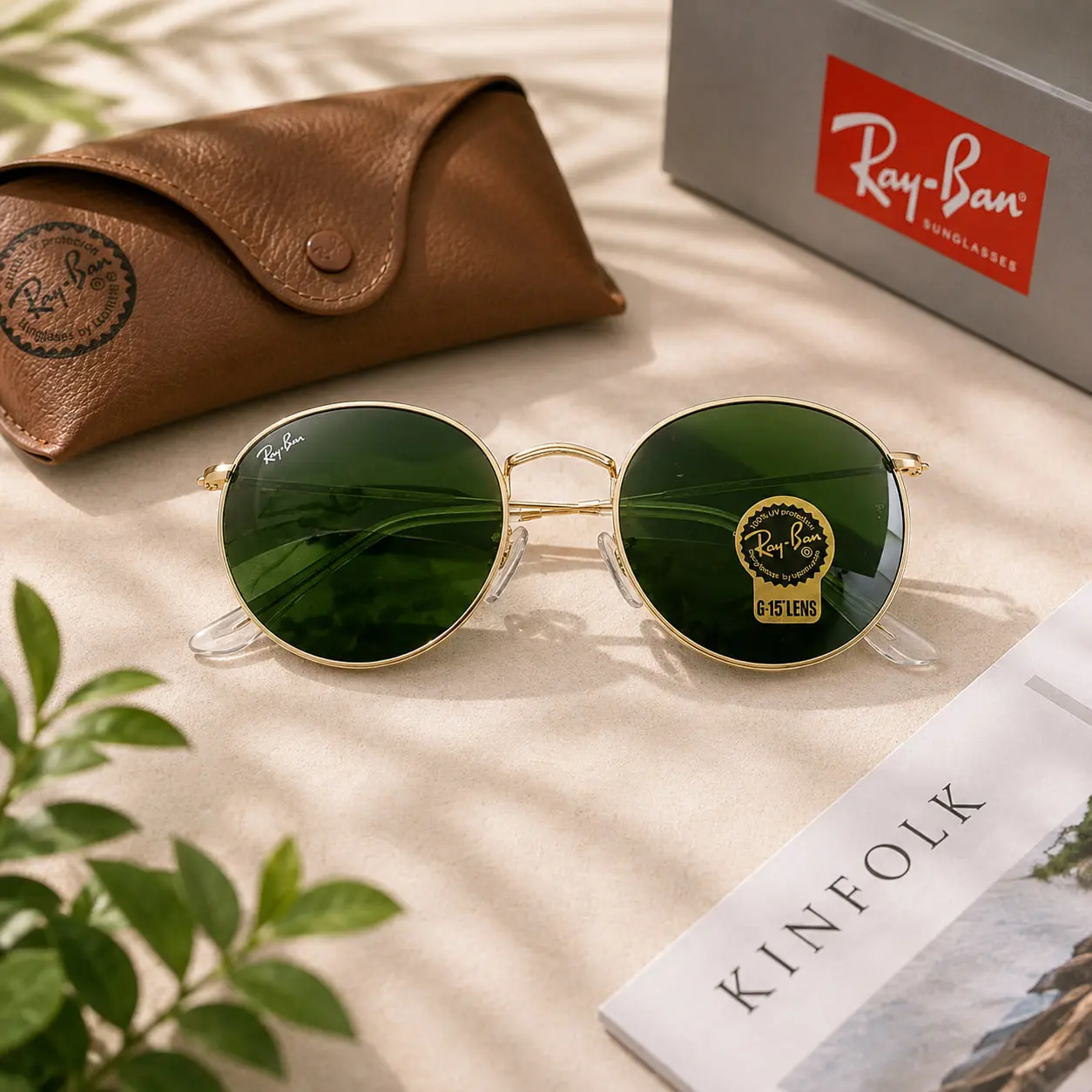 Ray-Ban Black Polarized Sunglasses – Glossy Frame with UV400 Lens Protection for Men & Women