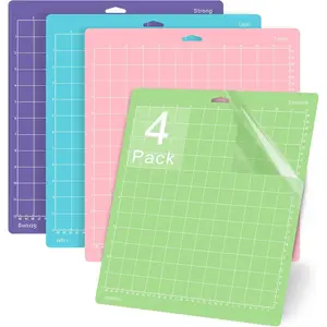 Cutting Mats 12x12 4 Pack, Compatible With Cricut Explore One/Air/Air 2/Maker 3/Maker Replacement Accessories (Standard,Light,Strong,Fabric) for Supply