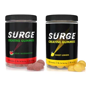 Creatine Gummies | DOUBLE BUNDLE | Sour Watermelon | Sweet Lemon | 5G Per Serving | 30 Servings | 120 Gummies | Lab Tested - SURGE SUPPLEMENTS