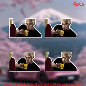 4pcs-Spike Kiss the Punk Sticker-car stickers for doors, windows, laptops, luggage, furniture and bumpers-durable adhesive vinyl material