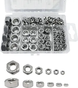 210 count 304 Stainless Steel Hex Nuts Assortment Kit for Screw Bolt with 6 Sizes DIN 934 (M3 M4 M5 M6 M8 M10)  Replacement Fasteners for Professionals, Repairmen or DIY, Meet Your Every Needs