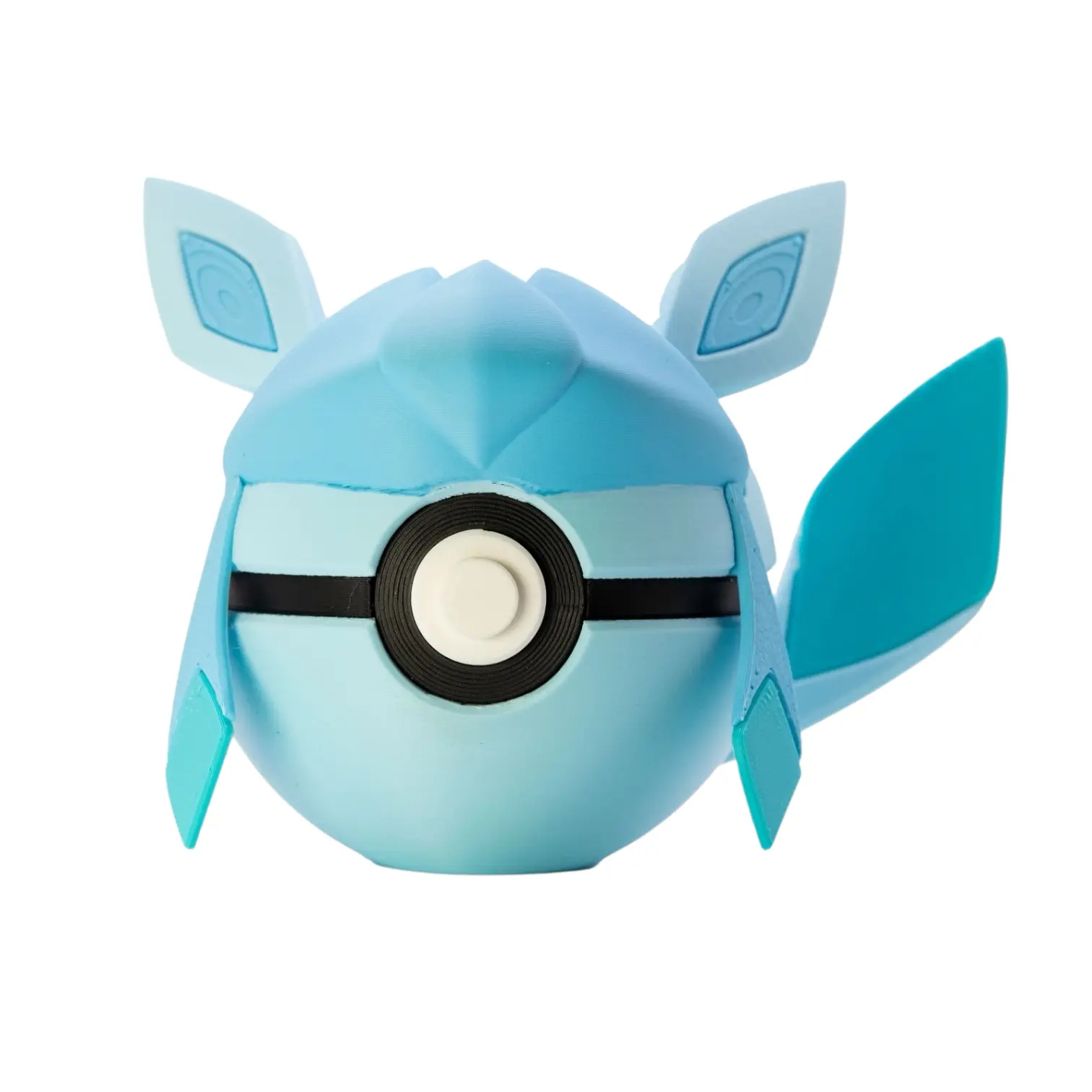 Glaceon-Inspired 3D Printed Poke Ball Collectible Figure Decor, Detailed Realistic Model Collectible Figurine for Display