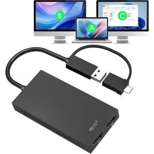 HDMI Splitter for Dual Monitors, Universal Video Graphics Adapter for Thunderbolt 5/4/3, USB 4, USB-A/C,  and Windows, USB-C to 4K@30Hz &1080p@60Hz HDMI Extender for Windows & MacBook
