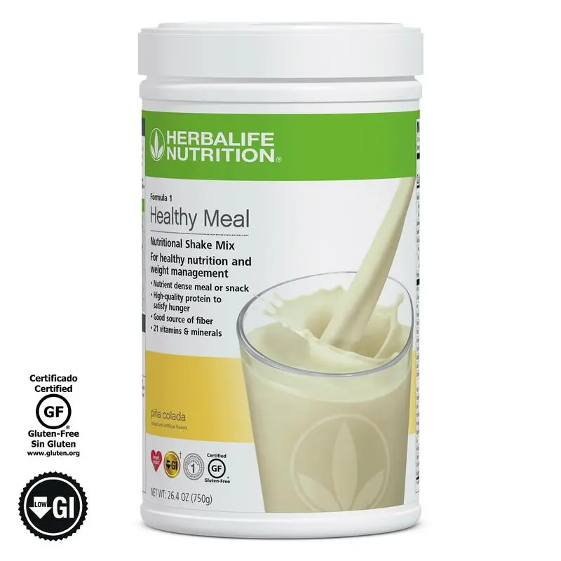Herbalife Formula 1 Healthy Meal Nutritional Shake Mix, Piña Colada Flavor (750g), Gluten-Free Meal Replacement Beverage with Fiber, Essential Vitamins & Minerals, Soy-Dairy Protein Blend for Daily Wellness Routine