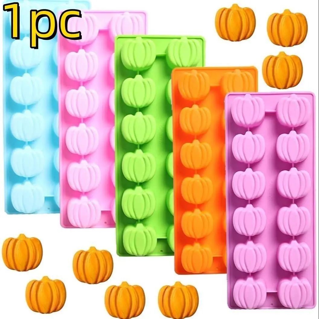 Halloween Pumpkin Ice Cube Mold, Silicone Chocolate Mold, DIY Baking Jelly Pudding Molds, 12-Piece Set, Perfect for Halloween Treats