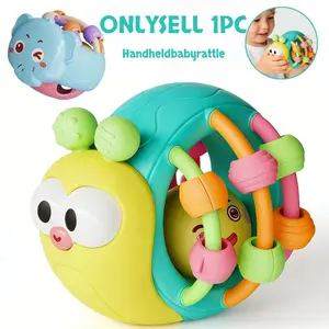 1pc cute and fun handheld rattle Sensory teaching aid, early childhood educational snail rattle, interactive teaching tool for early education activities Rattle Maracas