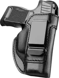 IWB Leather Holster Fit Sig Sauer P365 Nitron Micro-Compact,  Sig Sauer P365 SAS,Sig Sauer P365-380,  Sig Sauer P365 ROSE .380. , Right Hand, Full Grain, Black, Custom Made,Right Hand