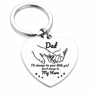 Father’s Day Gift - Dad Gifts from  for Birthday Christmas Valentine’s Day, I'll Always Be Your Little Girl, You Will Always Be My Hero Daddy Keychain, Father  Keyring Rotating Retractable Reading Badge Holder
